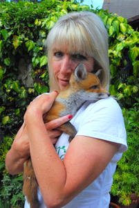 Fluffy foxcub with Kit Berry