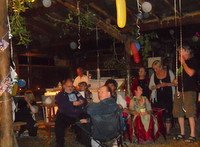 Stonewylde fans in the barn at the Moongazy Camp